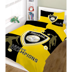 Komvos Σετ Παιδικά Σεντόνια Μονά Βαμβακερά 160x240 Champions Yellow/Black