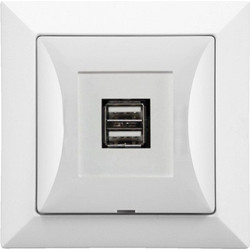 Πρίζα Με 2 Θυρες Usb 2,1A Λευκη Timex 5907522190002
