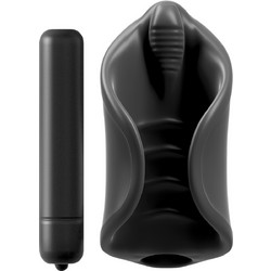 Pipedream PDX Elite Vibrating Silicone Stimulator Pocket Αυνανιστήρι με Δόνηση Black