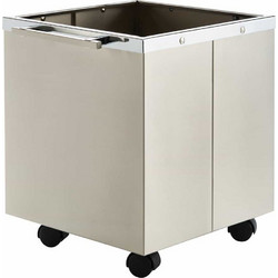 Ξυλοθήκη Zogometal K14/P Νίκελ Ματ 34x34x35 cm με ρόδες