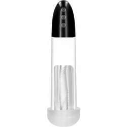 Shots Rechargeable Automatic Cyber Pump with Sleeve Transparent Τρόμπα Πέους Μαύρη Διαφανή