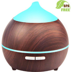 Avaspot Aroma Diffuser 250 ml Wood Grain Aromatherapy 7 Colour LED (Dark Brown)