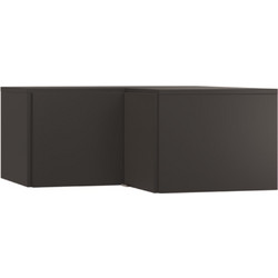 PoliHome Δίφυλλο Πατάρι Ντουλάπας Μαύρο 101.5x103.5x45cm 16627919