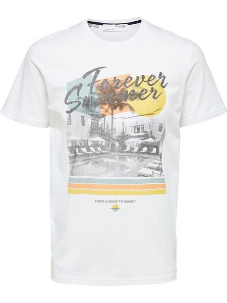 T-shirt ανδρικό Forever Summer SELECTED οργανικό βαμβάκι