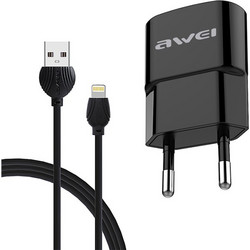 Awei C-832 Φορτιστής με Καλώδιο Lightning με Θύρα USB-A Black