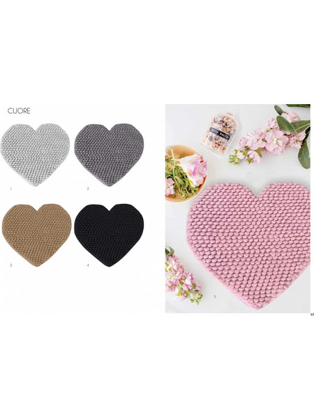 Αντιολισθητικό Πατάκι Μπάνιου Makis Tselios Cuore 1 Silver 65x65
