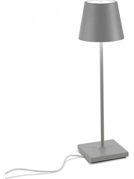 Zafferano LD0340G3 Πορτατίφ Αφής LED με Μπαταρία Γκρι Φ10xΥ38cm