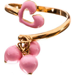 Δαχτυλίδι Κίτρινο Χρυσό με ροζ καρδιά σε σμάλτο κ14 Gatsa Νο 46, κωδ ΔΑ5432