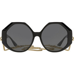 Versace VE 4395 5345/87 Γυναικεία Γυαλιά Ηλίου Πολυγωνικά Κοκάλινα Μαύρα με Μαύρο Polarized Φακό