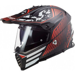 LS2 MX436 Pioneer Evo Saturn Matt Black / Red Κράνος Μηχανής On / Off 1350gr