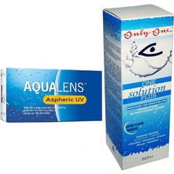 Amvis Aqualens Aspheric 6τμχ UV Μηνιαίοι φακοί + Υγρό Φακών 360ml