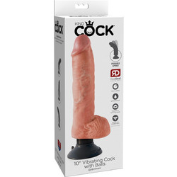 Pipedream King Cock 10" Vibrating Cock with Balls Ρεαλιστικός Δονητής 25cm Flesh