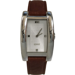 Esprit Flair Silver Γυναικείο Ρολόι με Καφέ Δερμάτινο Λουράκι ES101042001
