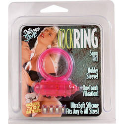 Seven Creations Ultra Soft Cock Ring Ελαστικό Δαχτυλίδι Πέους Σιλικόνης με Δόνηση Ροζ