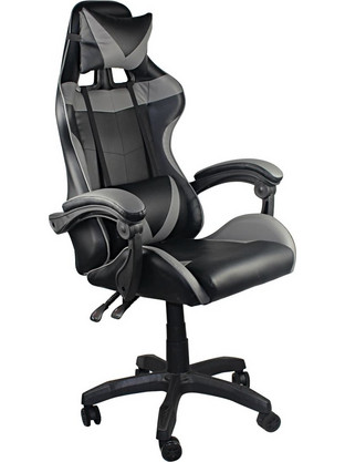 Woodwell BF7850 Καρέκλα Gaming Δερματίνης Μαύρη Γκρι ΕΟ582,3