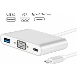 Type-c to VGA+USB3.0+PD (Κωδ. 1-DOCK011)