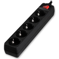 Sonora Πολύπριζο 5 θέσεων (Schuko) με διακόπτη Black - 3m