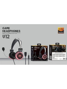 Xanadu V12 Gaming Headset Over Ear Silver Red