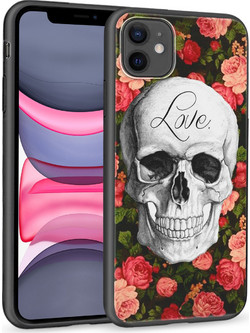 Θήκη iPhone 11 Black TPU - Skull Rose