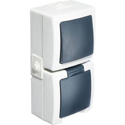 Kopp Off/Double Throw Switch Socket Combination for wet rooms Surface Mount (138556008)