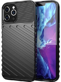 Powertech Carbon Back Cover Black (iPhone 12 / 12 Pro)