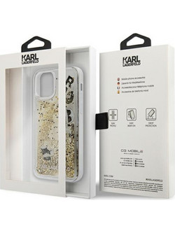 Karl Lagerfeld iPhone 12 Mini 5,4" KLHCP12SROGO gold hard case Glitter Charms (GSM106036)