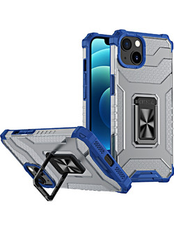 Crystal Ring Case Kickstand Tough Rugged Cover for iPhone 12 mini blue
