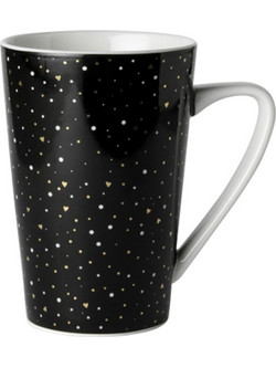 Κούπα Mug XL 420ml Black Sparkling Πορσελάνης Dutch Rose 180365