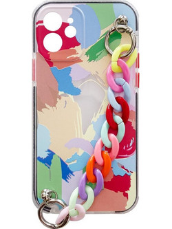 Color Chain Case gel flexible elastic case cover with a chain pendant for iPhone 13 Pro multicolour (4)
