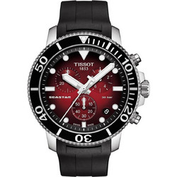 Tissot Seastar 1000 Ανδρικό Ρολόι Χρονογράφος με Μαύρο Καουτσούκ Λουράκι T120.417.17.421.00