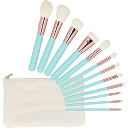 Tools For Beauty Kabuki Turqoise Σετ Πινέλα Μακιγιάζ 12τμχ