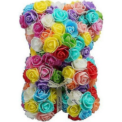 Αρκουδάκι Από Τεχνητά Τριαντάφυλλα Teddy Bear Roses Colorful 25cm