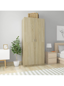 vidaXL Δίφυλλη Ντουλάπα Ρούχων Sonoma 90x52x200cm 800633