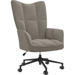 vidaXL Πολυθρόνα Relax Βελούδινη Γκρι 328172