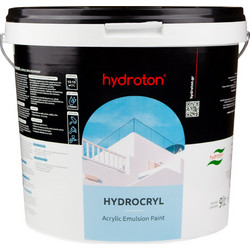 Hydroton Hydrocryl Ακρυλικό Χρώμα Εσωτερικού Χώρου Λευκό 9lt