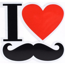 Μονό Αυτοκόλλητο Αδιάβροχο - I Love Mustache