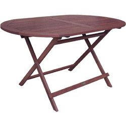 Woodwell Easy Οβάλ Τραπέζι Κήπου Μασίφ Ξύλο Πτυσσόμενο Καφέ 120x70x72cm Ε20086,9