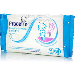 Proderm Sensitive Μωρομάντηλα Χωρίς Οινόπνευμα 57τμχ