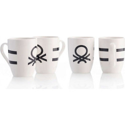 Κούπες (Σετ 4Τμχ) 20.21.0536 360ml Multi Benetton Bone China