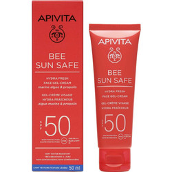 Apivita Bee Sun Safe Hydra Fresh Αντηλιακό Gel Προσώπου Αντιγηραντικό Κατά των Πανάδων SPF50 50ml