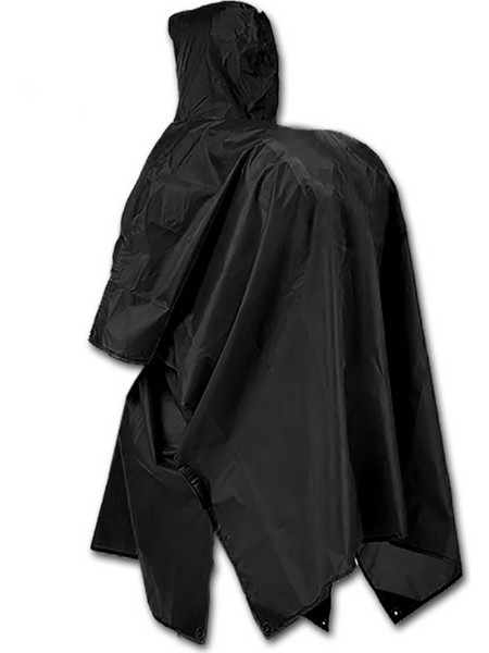Αδιάβροχο Poncho Polyester Ιδανικό Και Για Νεοσύλλεκτους Μαύρο