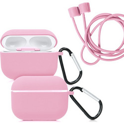 111.0141 SOFT SILICONE CASE ΜΕ ΓΑΝΤΖΟ & ANTILOST STRAP ΓΙΑ AIRPODS PRO ΡΟΖ