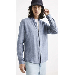 Celio Ανδρικό Πουκάμισο Μακρυμάνικο Λινό Ratamao Blue/Grey