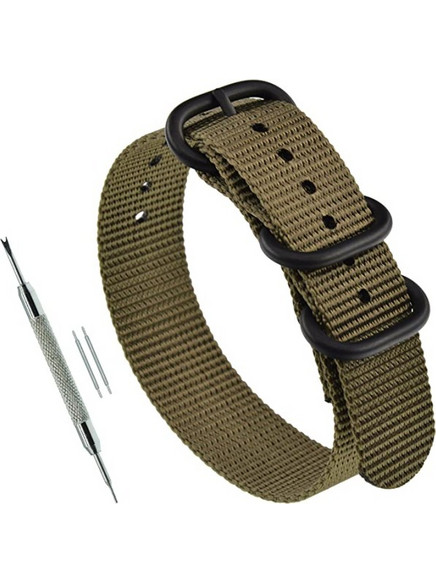 VIN BAND NYLON STRAP BROWN 22mm