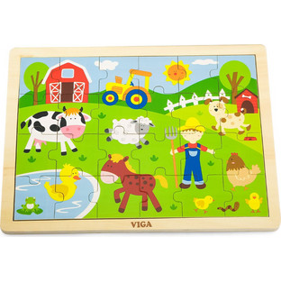 Παιδικό Puzzle Viga Ξύλινο Αγρόκτημα 24 Κομμάτια