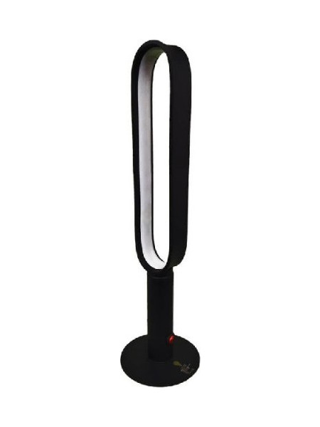 Φωτιστικό επιτραπέζιο οβάλ 36cm δαπέδου led 2W μαύρο μπαταρίας επαναφορτιζόμενο αλουμινίου θερμό φως 3000Κ στεγανό IP44