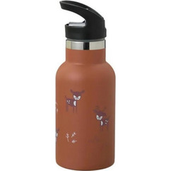 Fresk Nordic Deer Amber Παιδικό Μπουκάλι Θερμός Ανοξείδωτο BPA Free με Καλαμάκι Καφέ 350ml