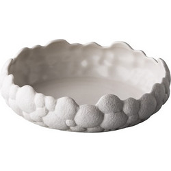 Πιάτο βαθύ Stoneware BUBBLE φ20xΥ5 5cm λευκό RAW Σετ 6 c430773