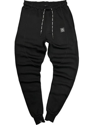 Vinyl Art Clothing Ανδρικό Παντελόνι Φόρμας με Λάστιχο Μαύρο 08019-01