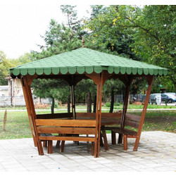 CE Ξύλινο Κιόσκι Εξάγωνο 460x400x277cm (001284)